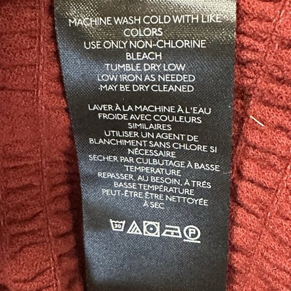 Anthropologie Smocked Bell Sleeve Top Women’s Small Wine Burgundy Textured Knit - Picture 9 of 10